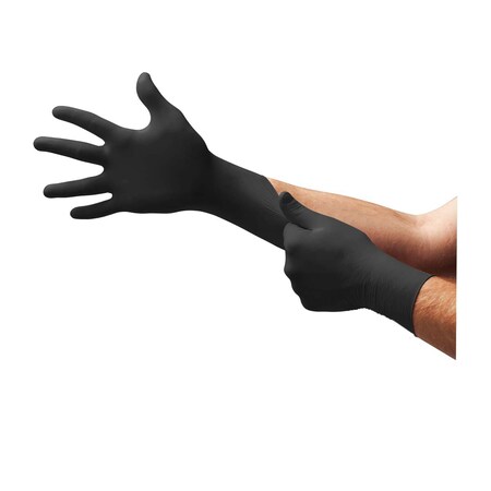 Microflex N64, SU, EXAM, NIT, TXT FING, BD CUFF, PF, BLK, SZ XL, 100PK N644